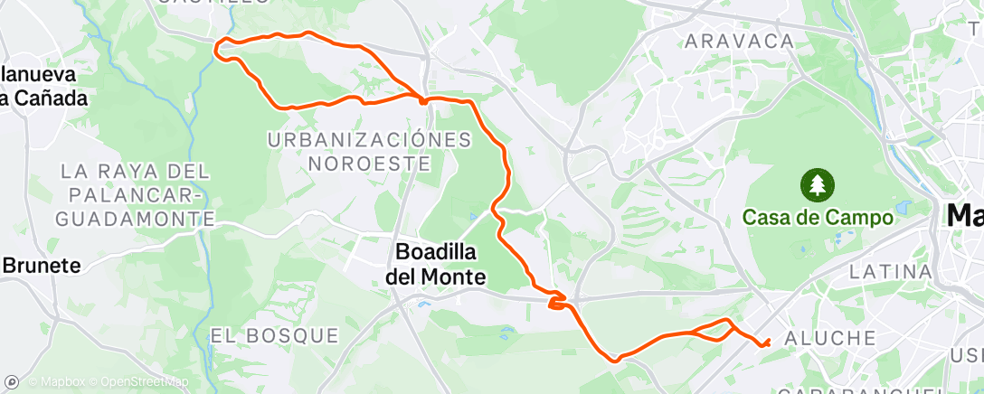 Map of the activity, Bicicleta por la mañana