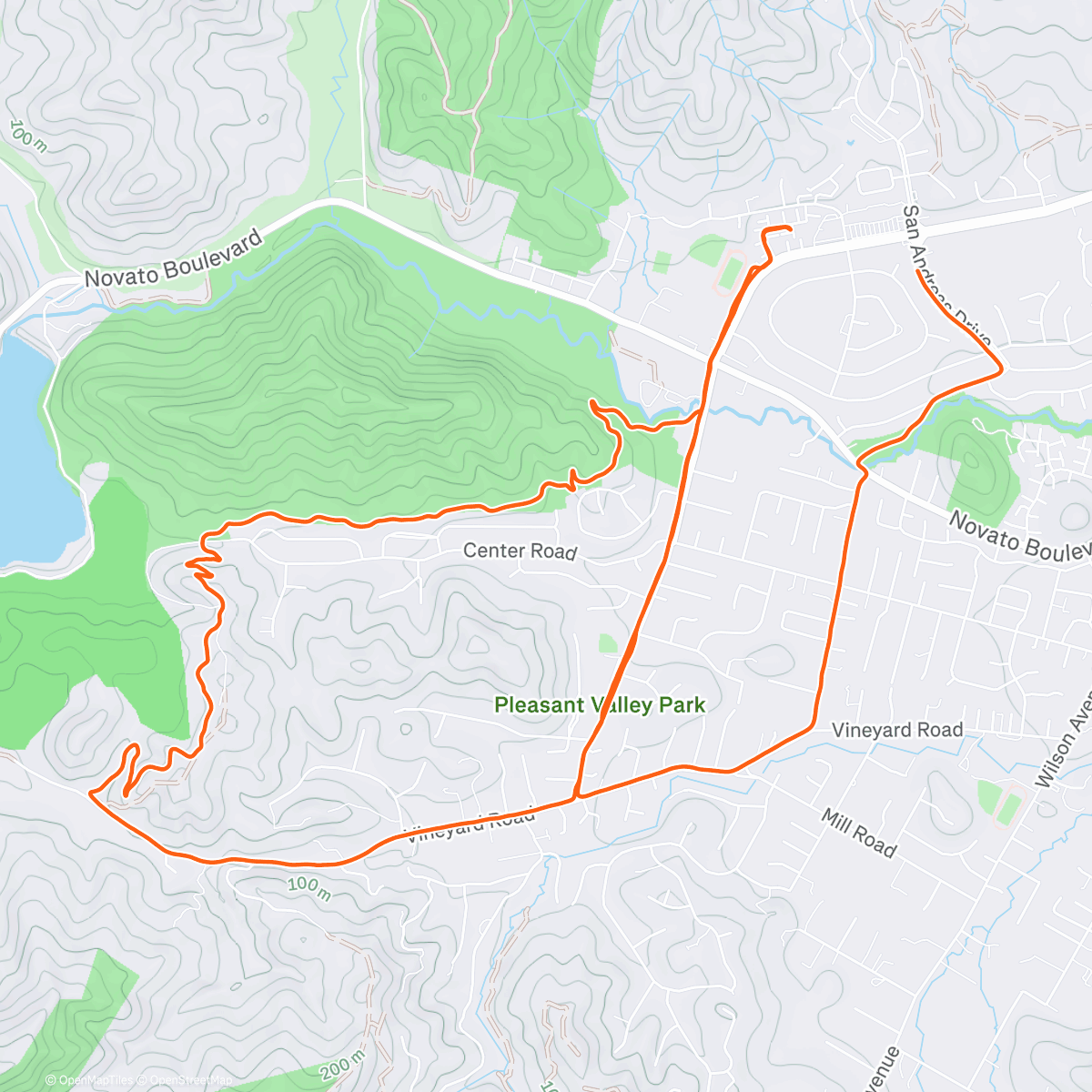 Map of the activity, Trails and tarmac.