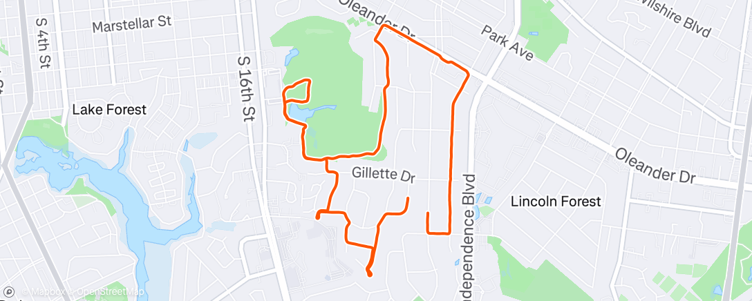 Map of the activity, Morning Run