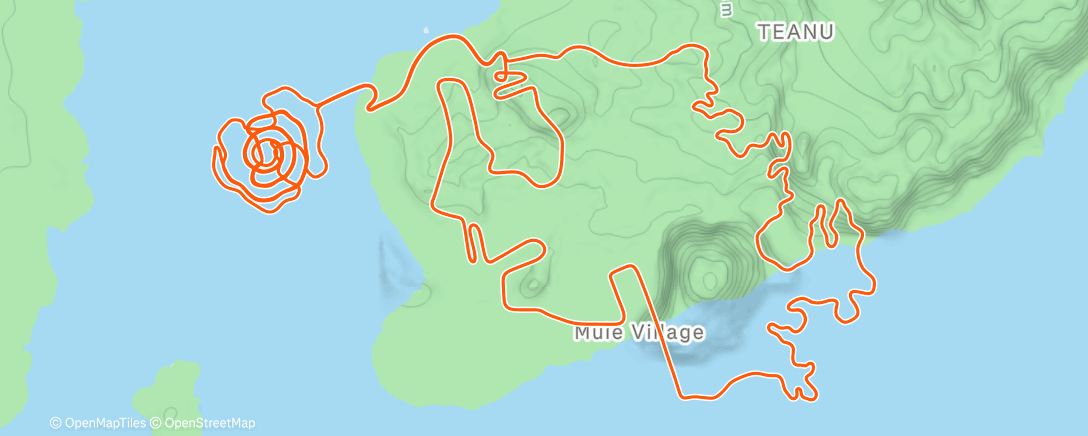 Map of the activity, Zwift - Three Little Sisters in Watopia