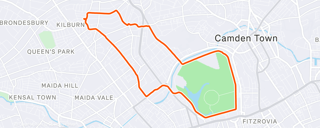 Map of the activity, Morning Run