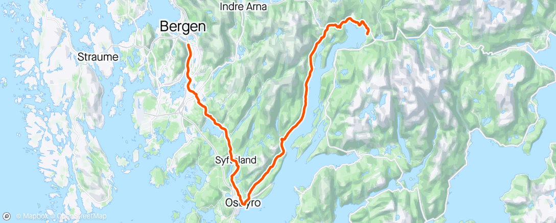 Map of the activity, Bergen - Tyssevegen v Sigrun