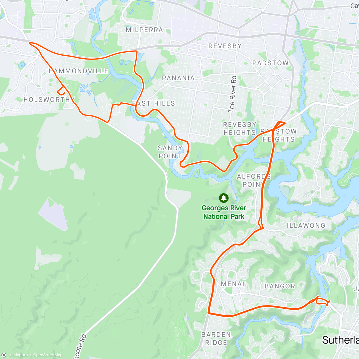 Map of the activity, Good Friday ride! Dusted off the pushy and braved the Sydney roads!