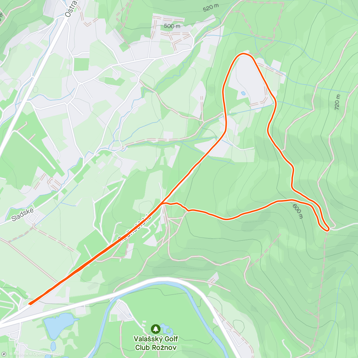 Mappa dell'attività Rožnov pod Radhoštěm - 6km