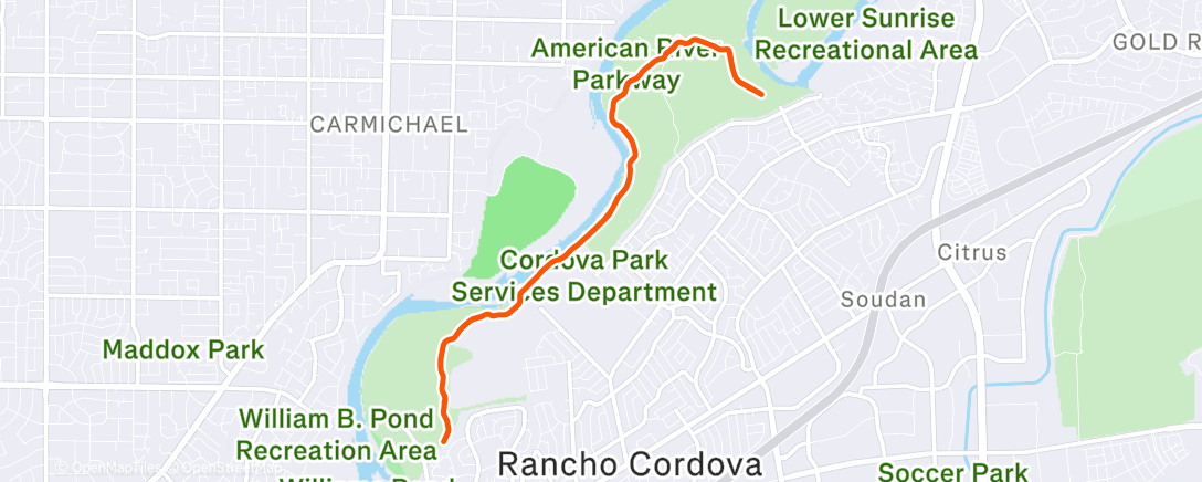 Map of the activity, Morning Run