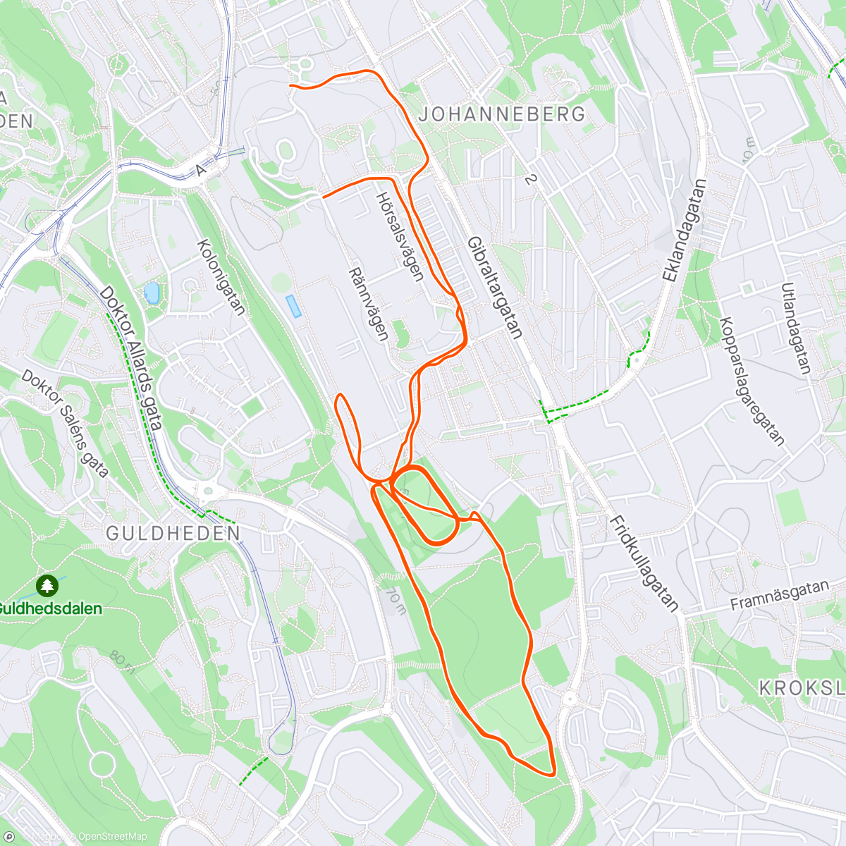 Map of the activity, Tröskel med GA bikebois