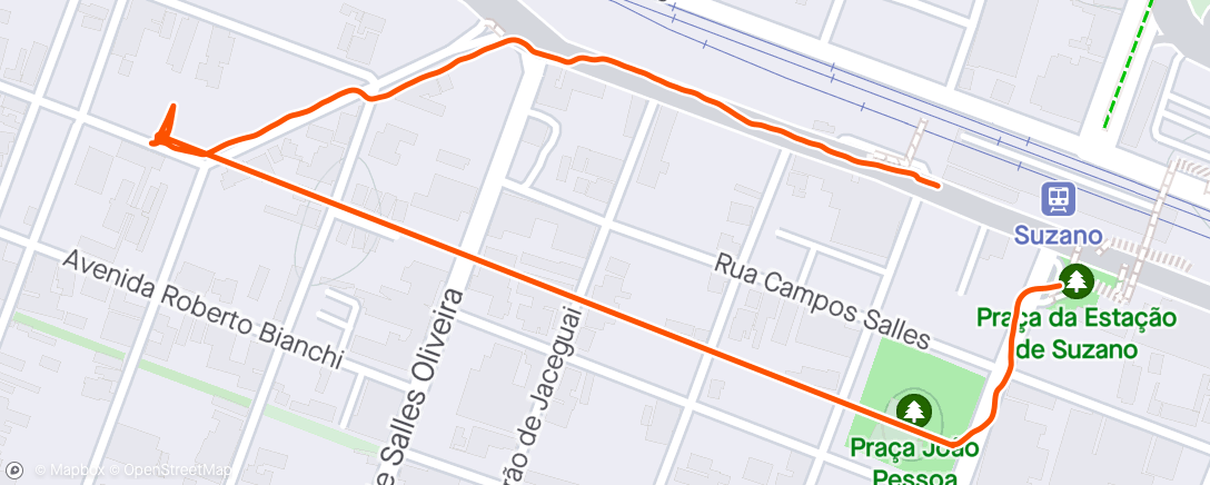 Map of the activity, Caminhada noturna
