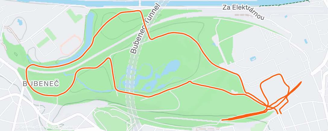 Map of the activity, Evening Run