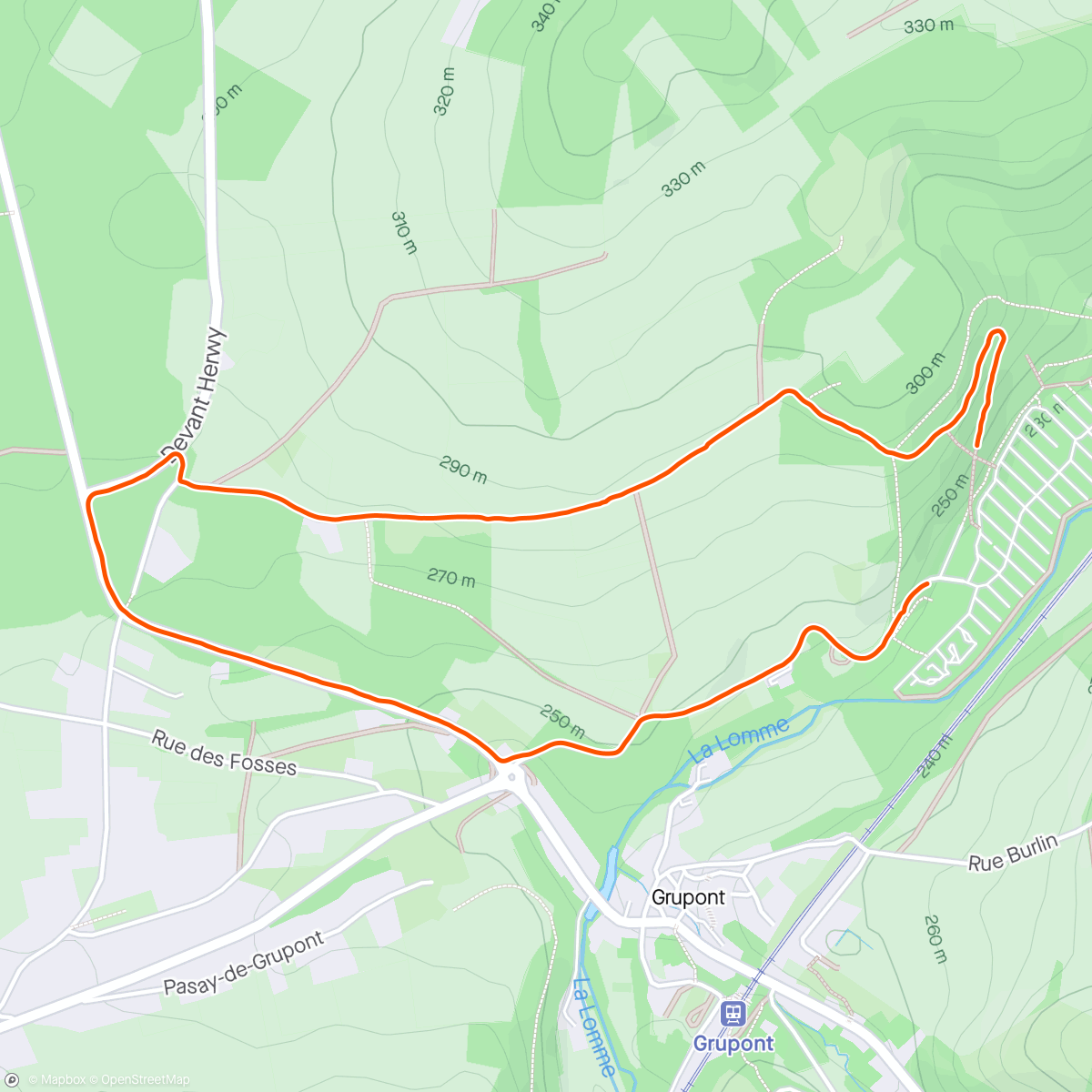 Map of the activity, Wandeling naar view point Clusure