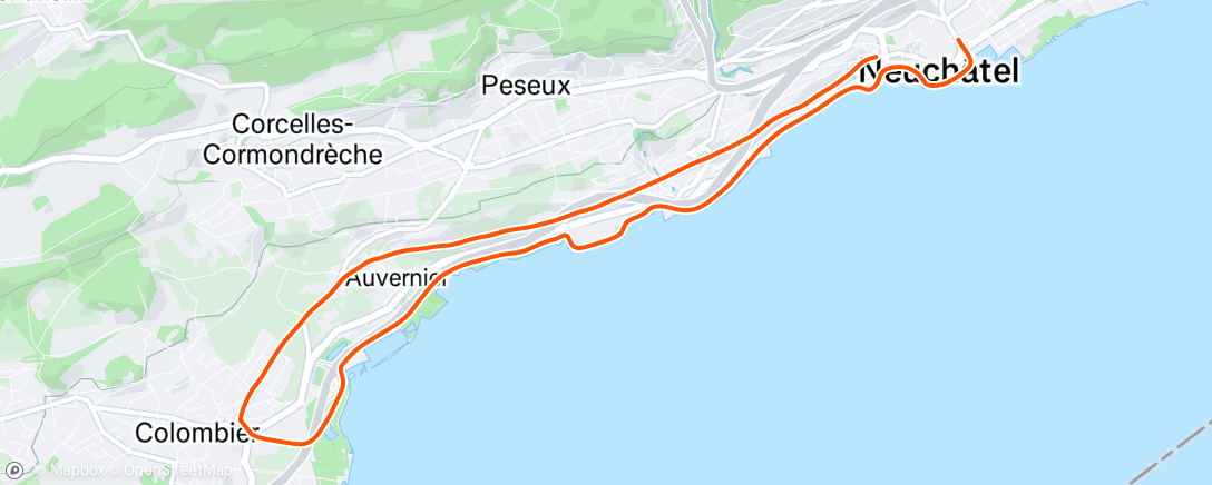 Map of the activity, Course à pied le matin