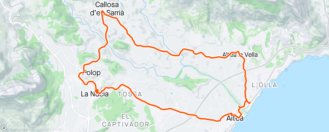 Map of the activity, Ruta corta
