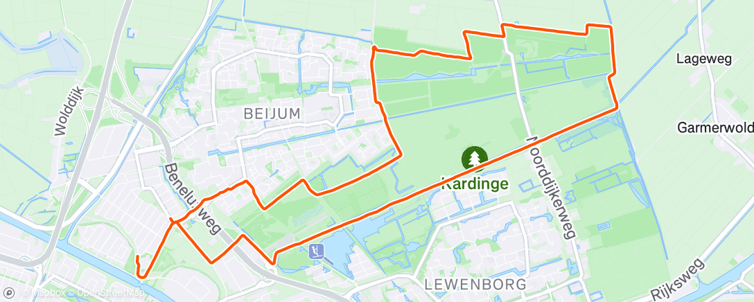 Map of the activity, Avondloop