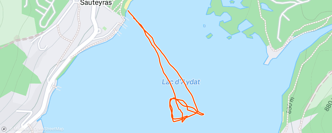 Map of the activity, Natation en soirée