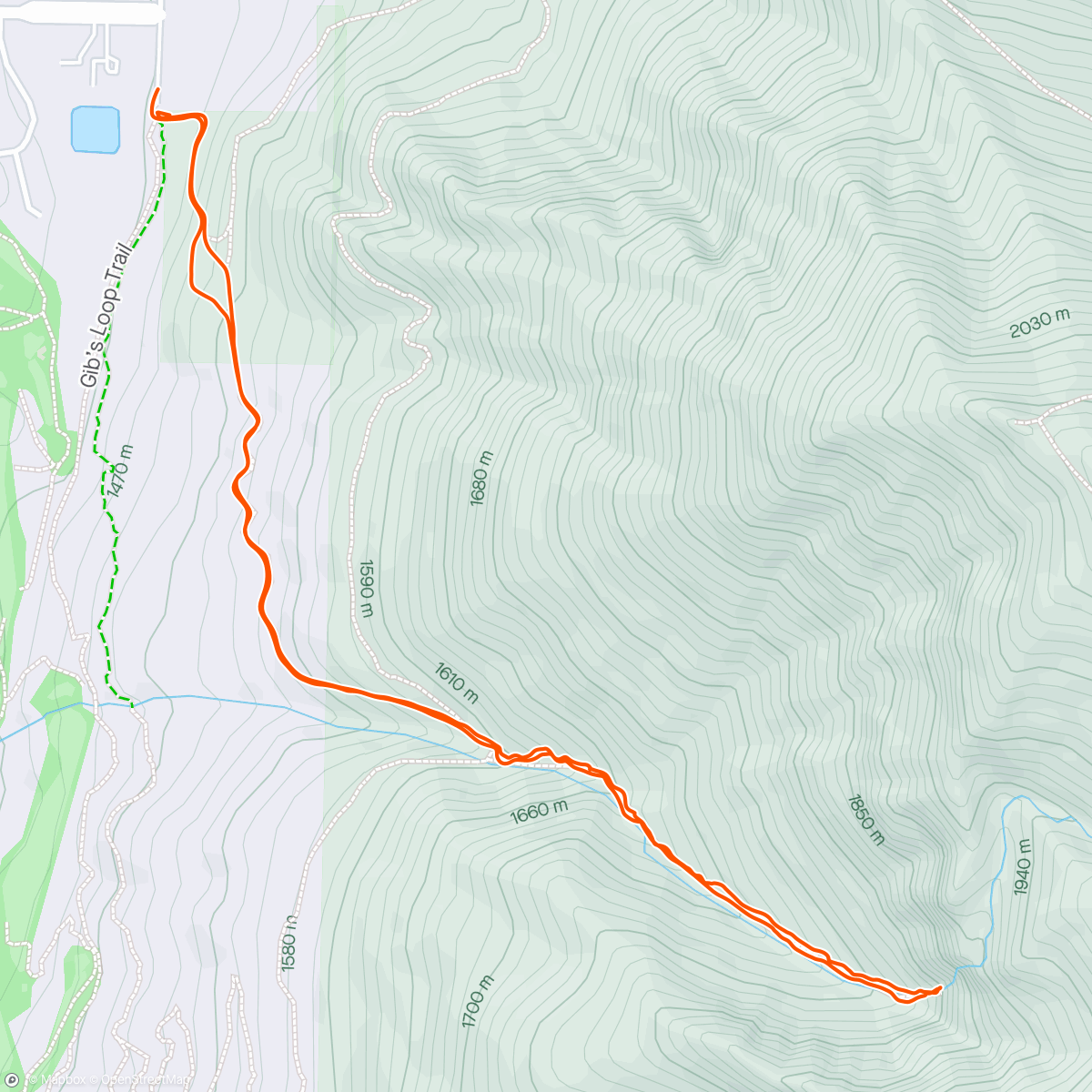 Mapa da atividade, Waterfall Canyon