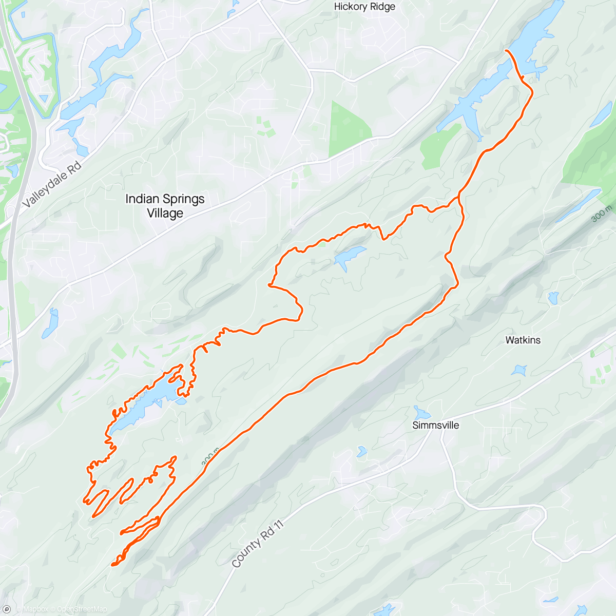 Map of the activity, Oak mountain prescribed burn day