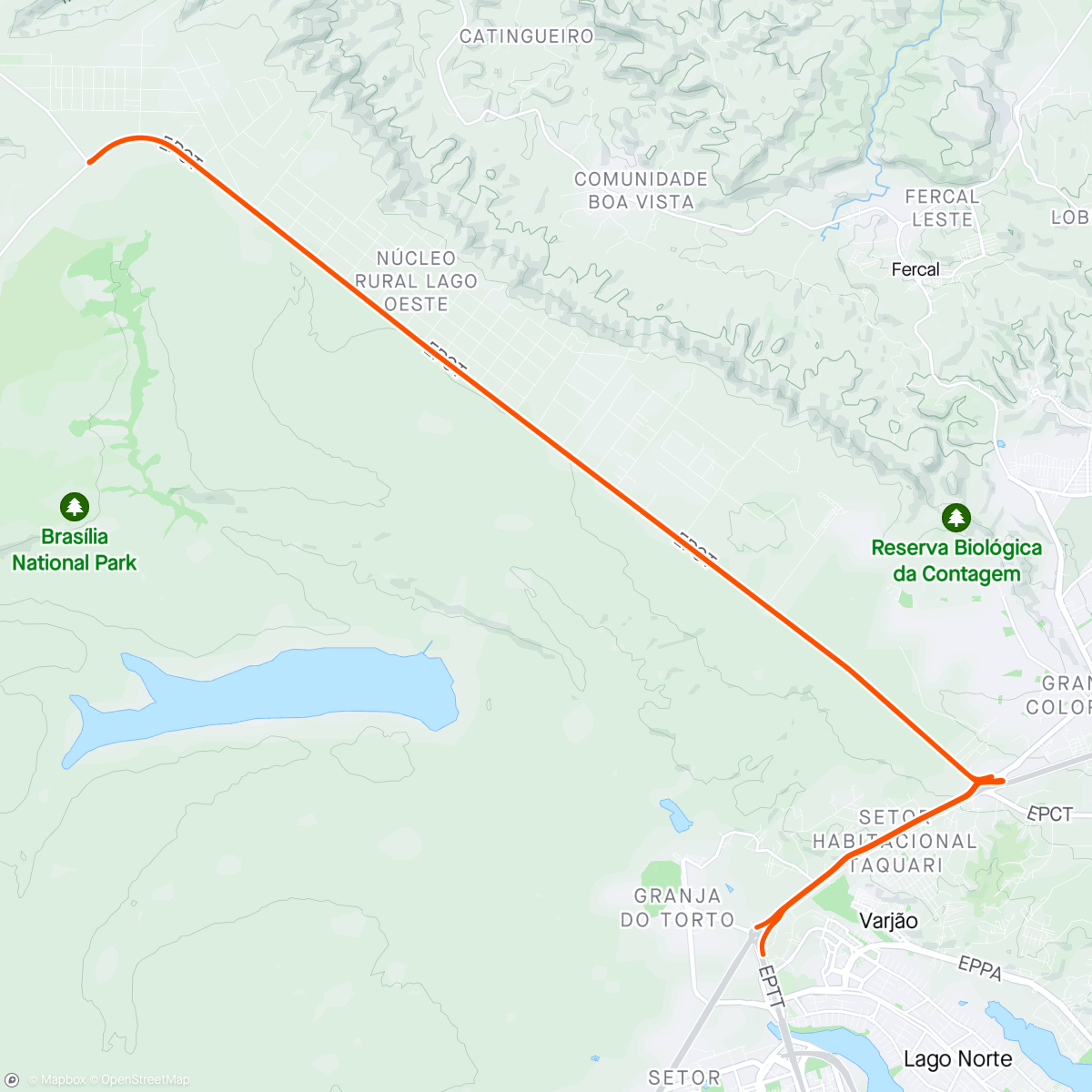 Map of the activity, Lago Oeste
