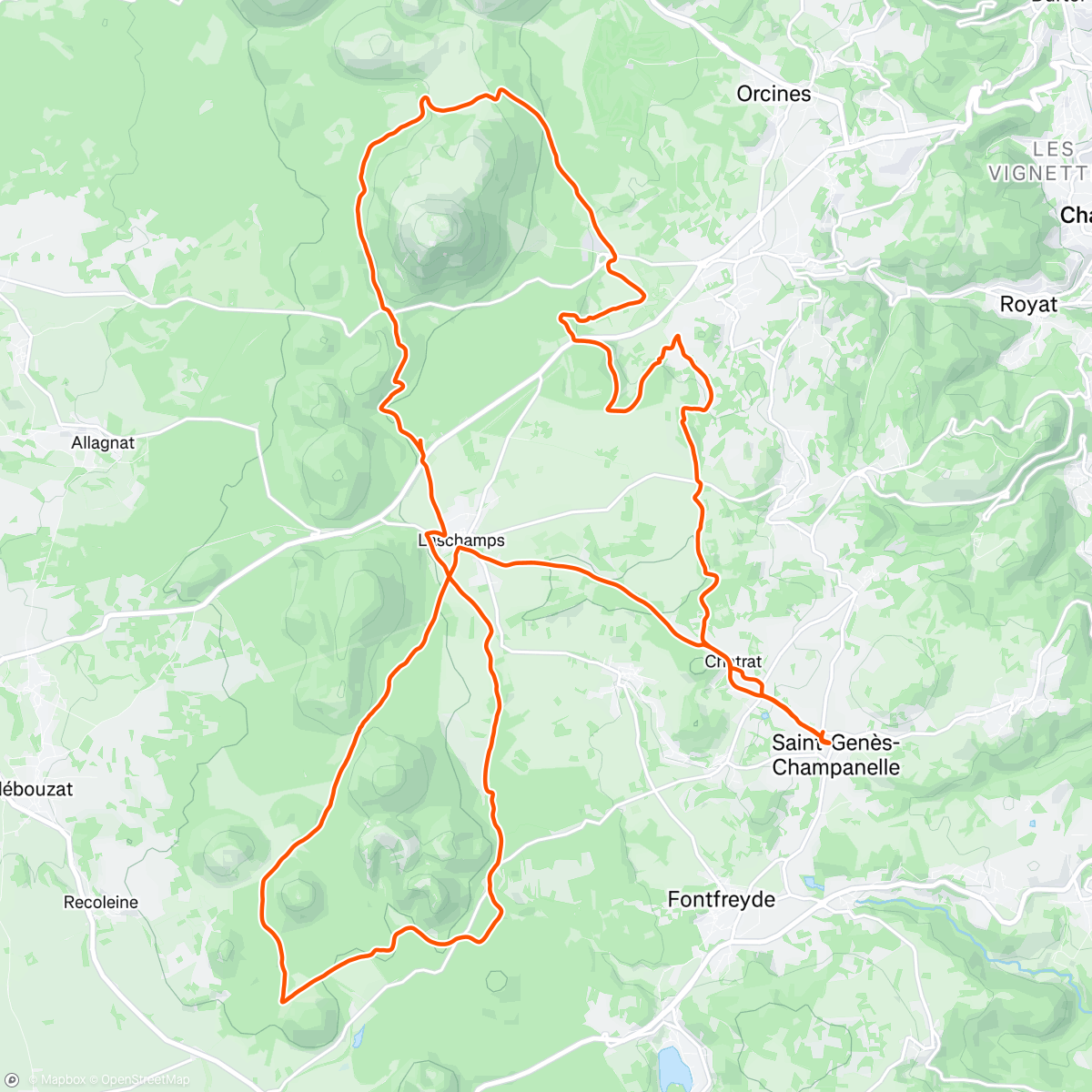 Map of the activity, Au cœur des volcans en VTT 😉👍🚲🌋