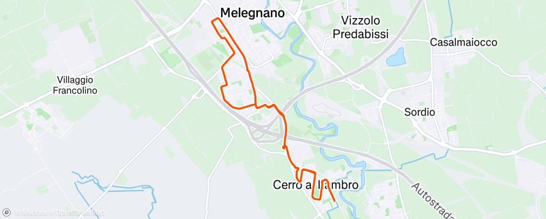 Map of the activity, Corsa mattutina