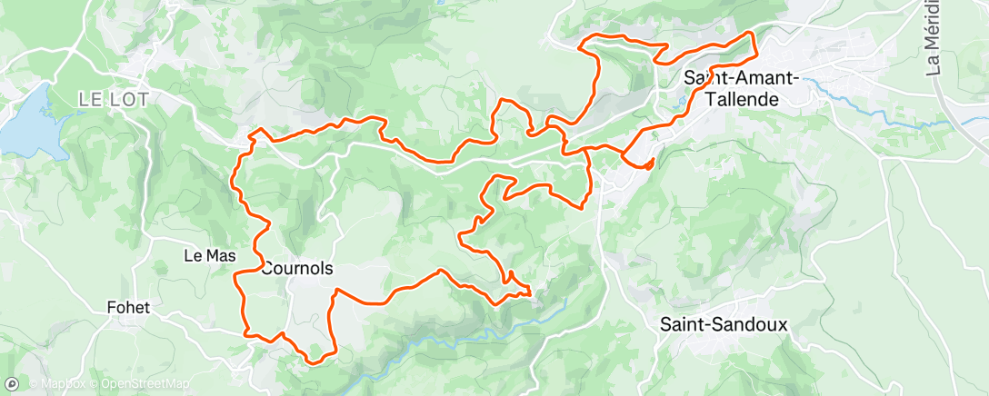 Map of the activity, Afternoon Mountain Bike Ride