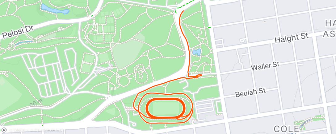 Mapa da atividade, NPSF Track Tuesday 6 x 800m