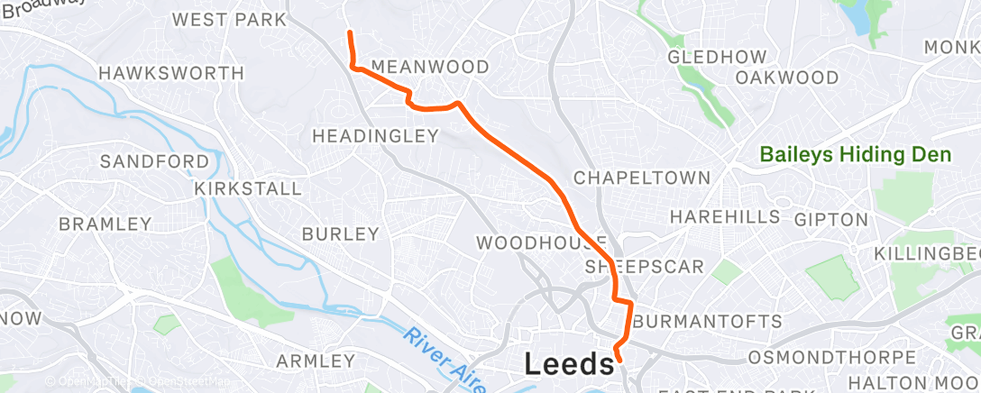 Map of the activity, Afternoon Ride