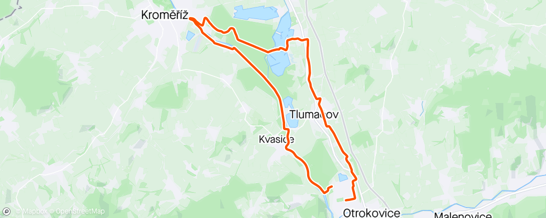 Map of the activity, First ride after dislocated shoulder. Aka Rolí mě Bameno.