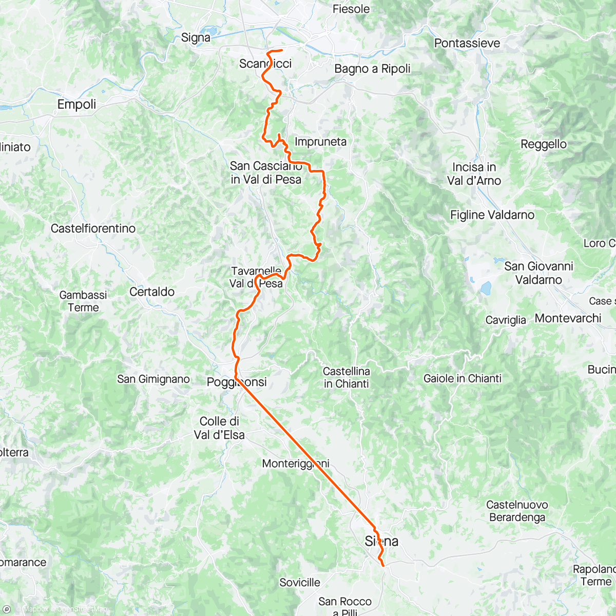 Map of the activity, Toscane J 6