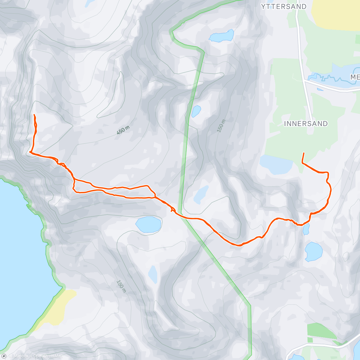 Map of the activity, Innersand to Reyton