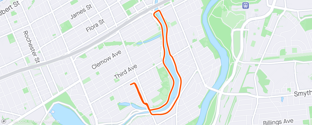 Map of the activity, Canal run