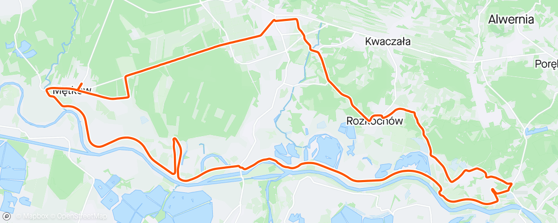 Map of the activity, Evening Ride