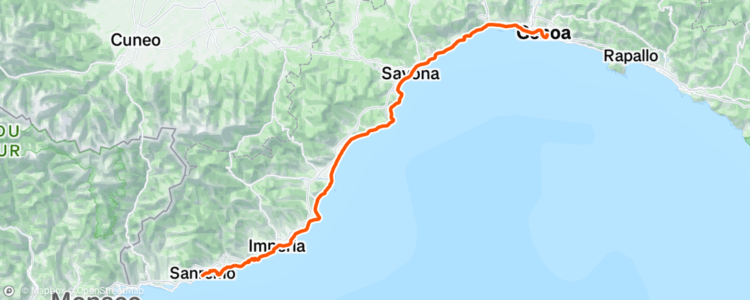 Map of the activity, Morning Ride of the first ever women’s San Remo 😍