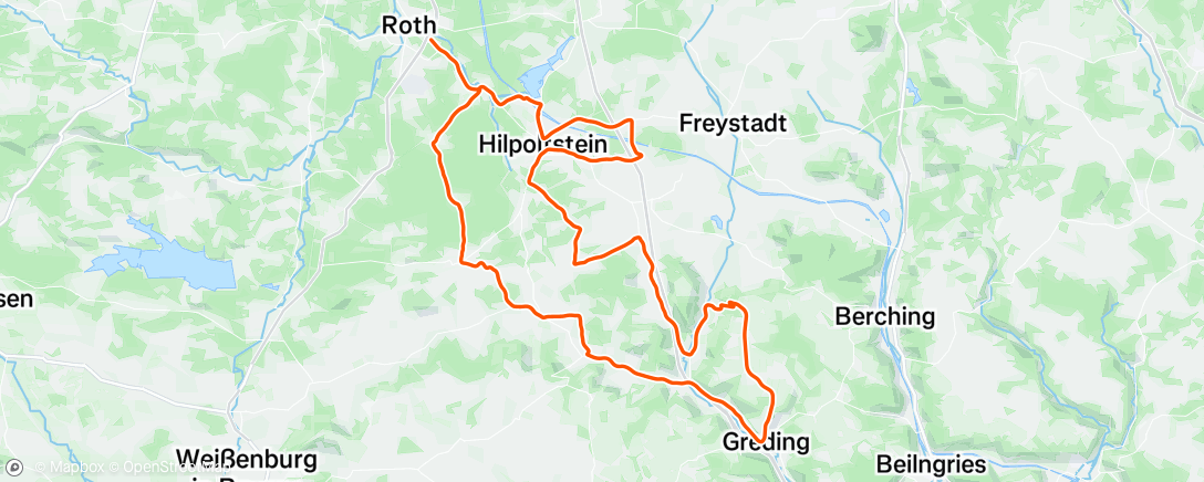 Map of the activity, Challenge Roth - DNF