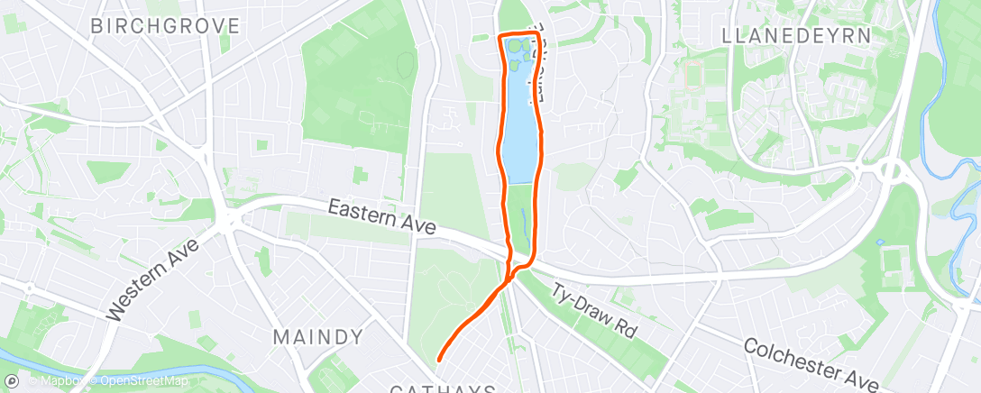 Map of the activity, Easy run in sunny Cardiff