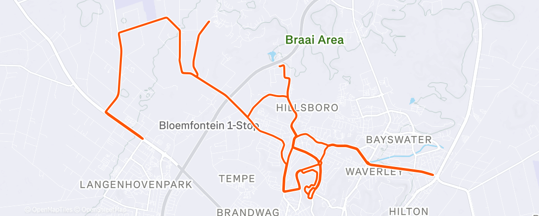 Map of the activity, Afternoon Ride