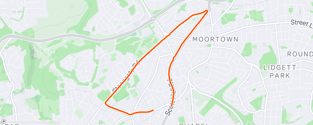 Map of the activity, Tuesday Afternoon Run with Runna ✅