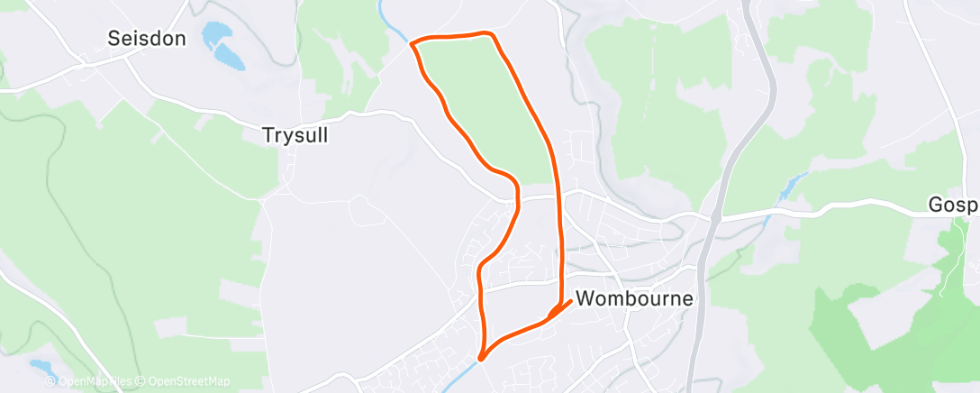 Map of the activity, Afternoon Run