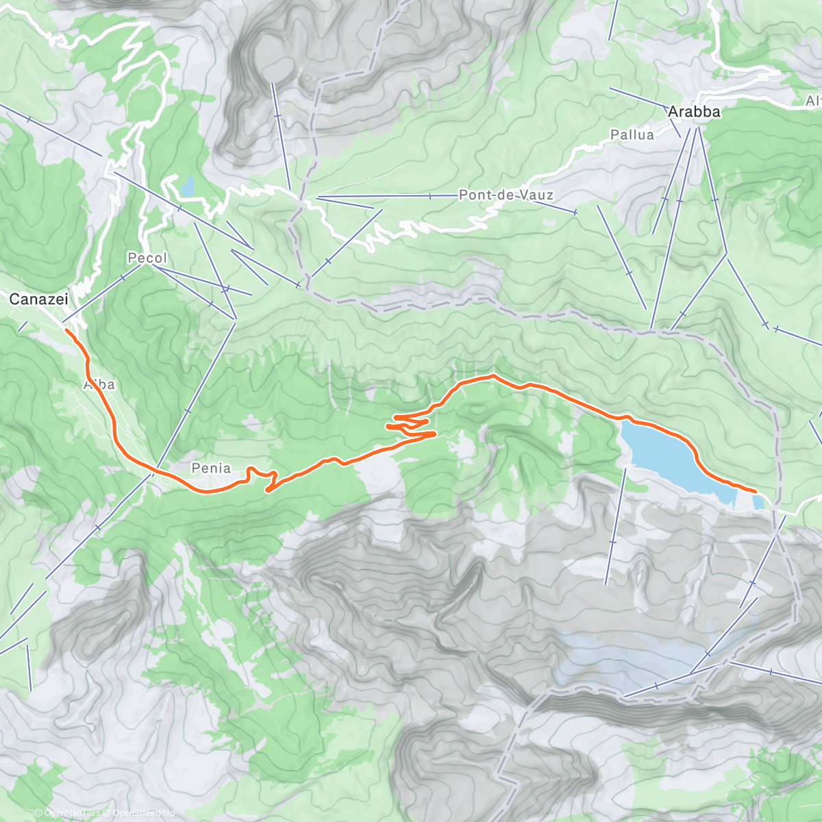 Map of the activity, PASSO FEDAIA from CANAZEI | ITALY