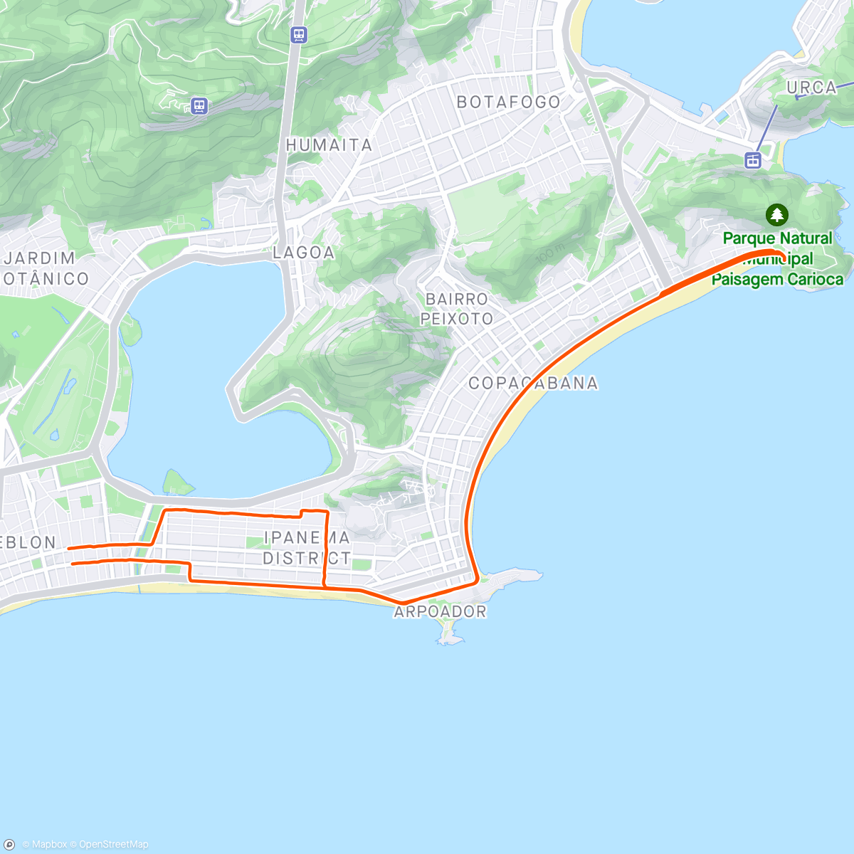 Map of the activity, Leme