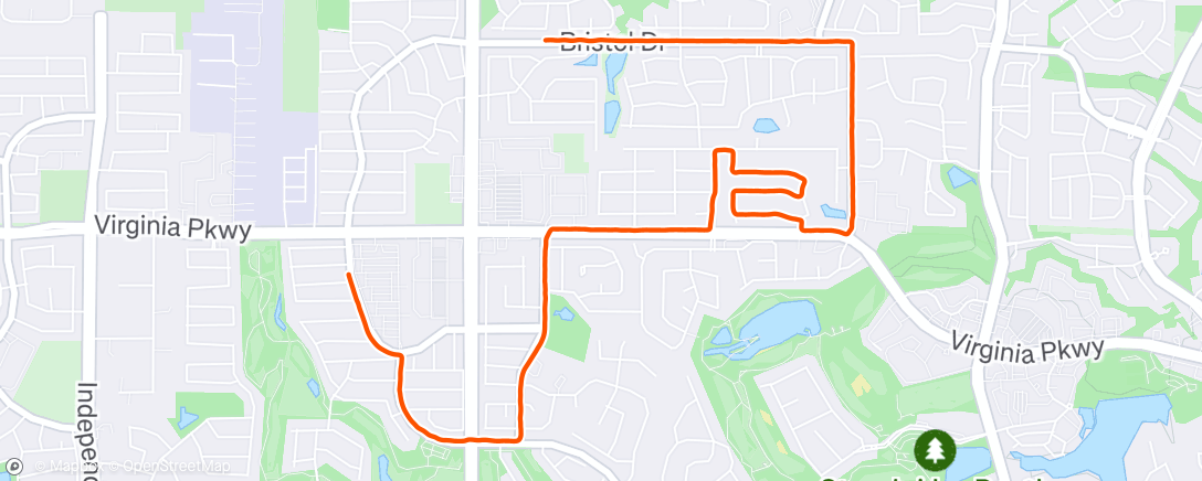 Map of the activity, Afternoon Run