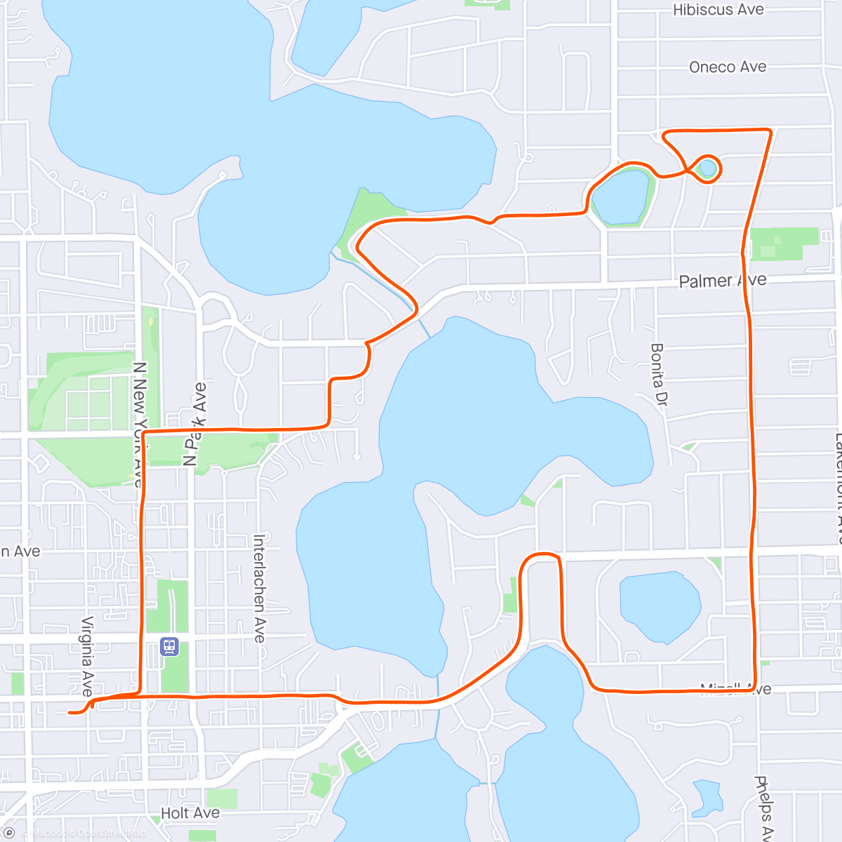 Map of the activity, Winter park is beautiful