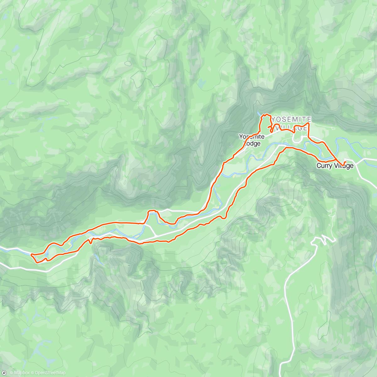 Mapa da atividade, Nere i Yosemite valley