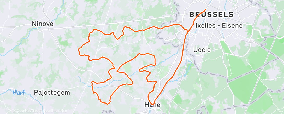 Map of the activity, Lunch Ride