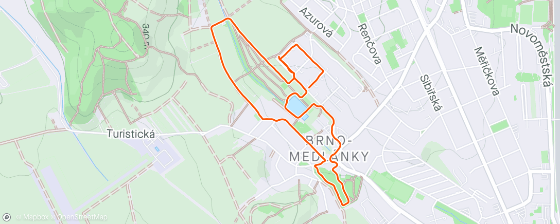 Map of the activity, Evening Run