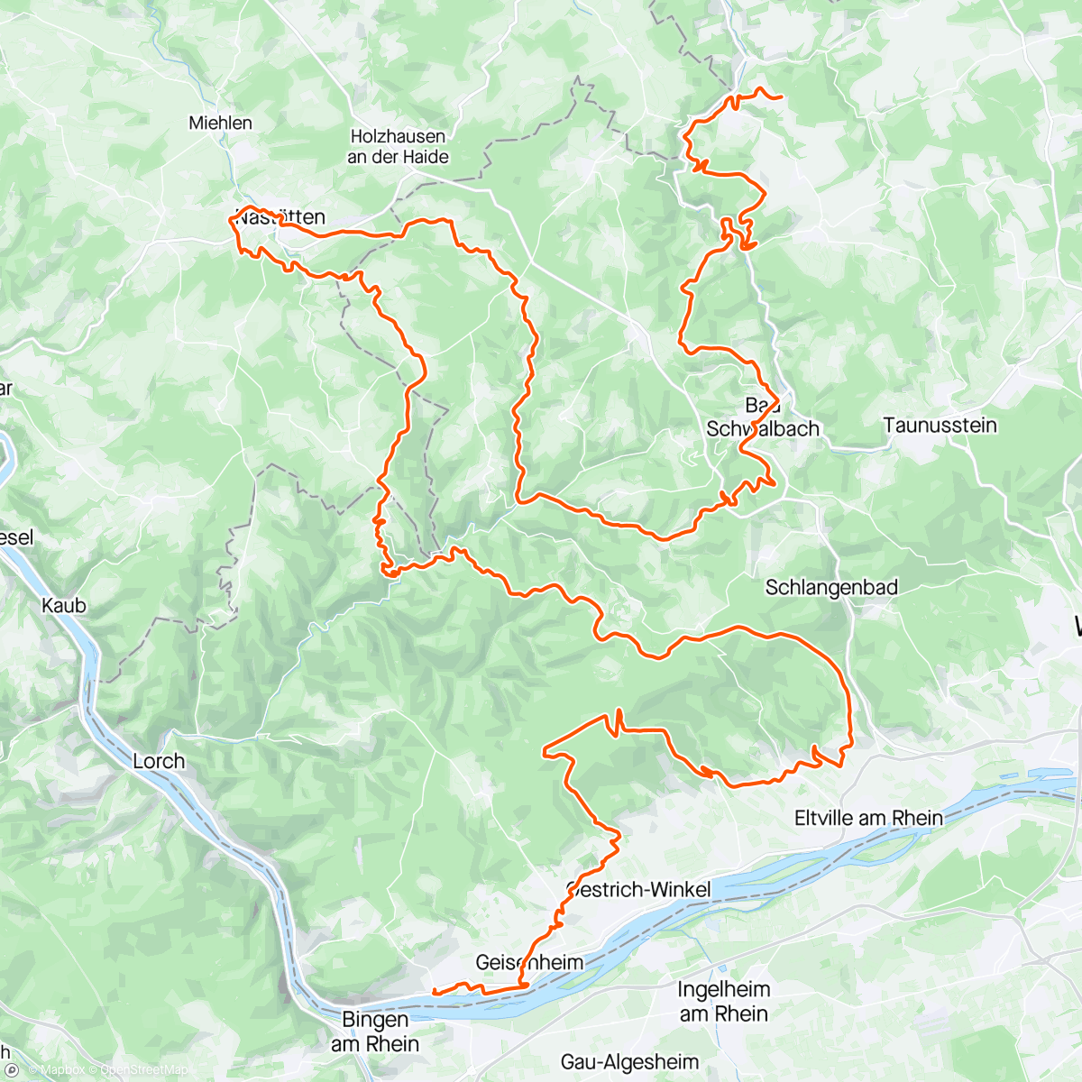 Mappa dell'attività Taunus Bikepacking Tag 2