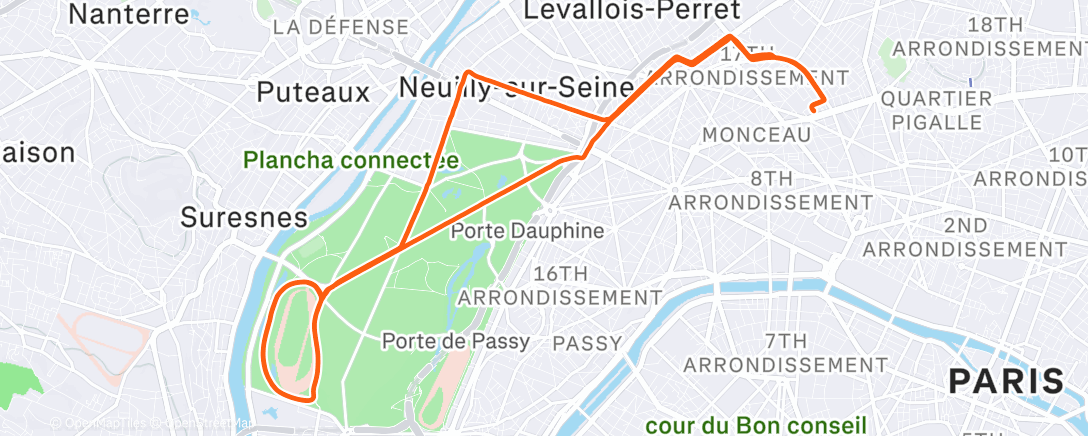 Map of the activity, Sortie vélo dans l'après-midi