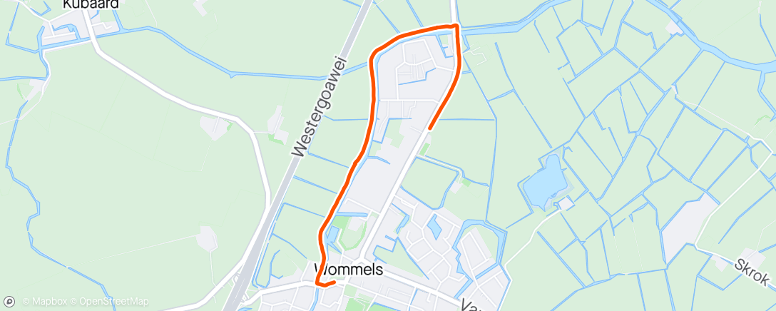 Map of the activity, Ochtendwandeling Wommels, Friesland 3.07km walk.