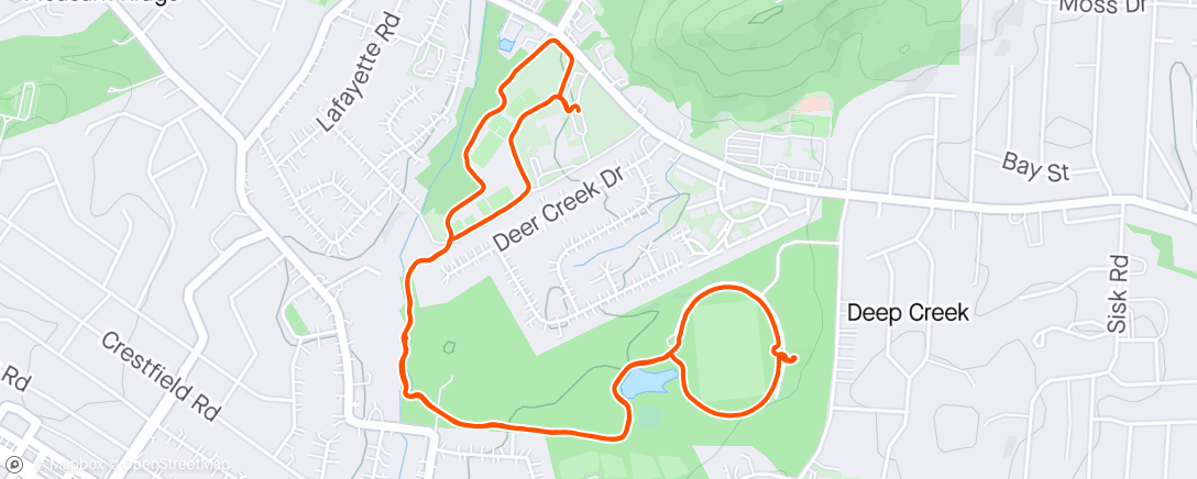 Map of the activity, ⛅ the pulling puppy really messes up my stride 😀