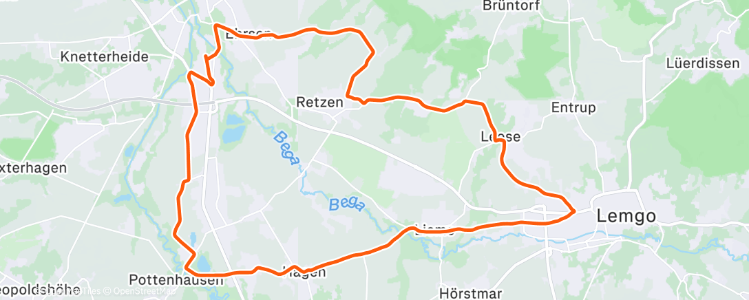 Map of the activity, Radfahren