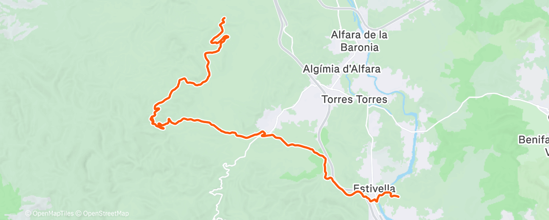 Map of the activity, Bicicleta por la mañana