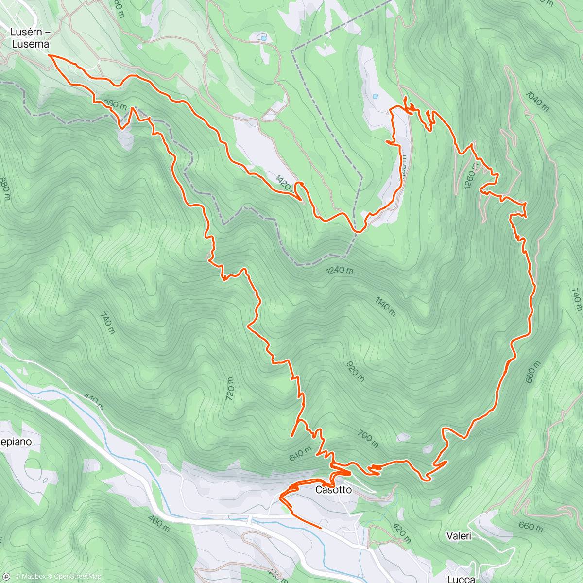 Map of the activity, Casotto - Luserna